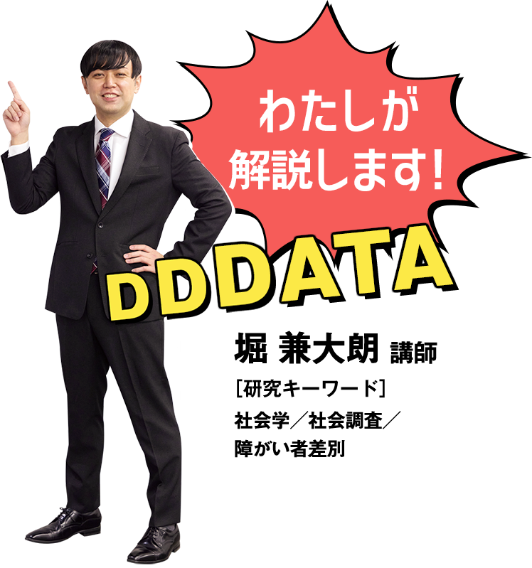 わたしが解説します！…堀 兼大朗 講師［研究キーワード］社会学、社会調査、障がい者差別