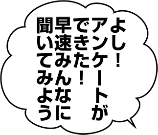 よし！アンケートができた！早速みんなに聞いてみよう